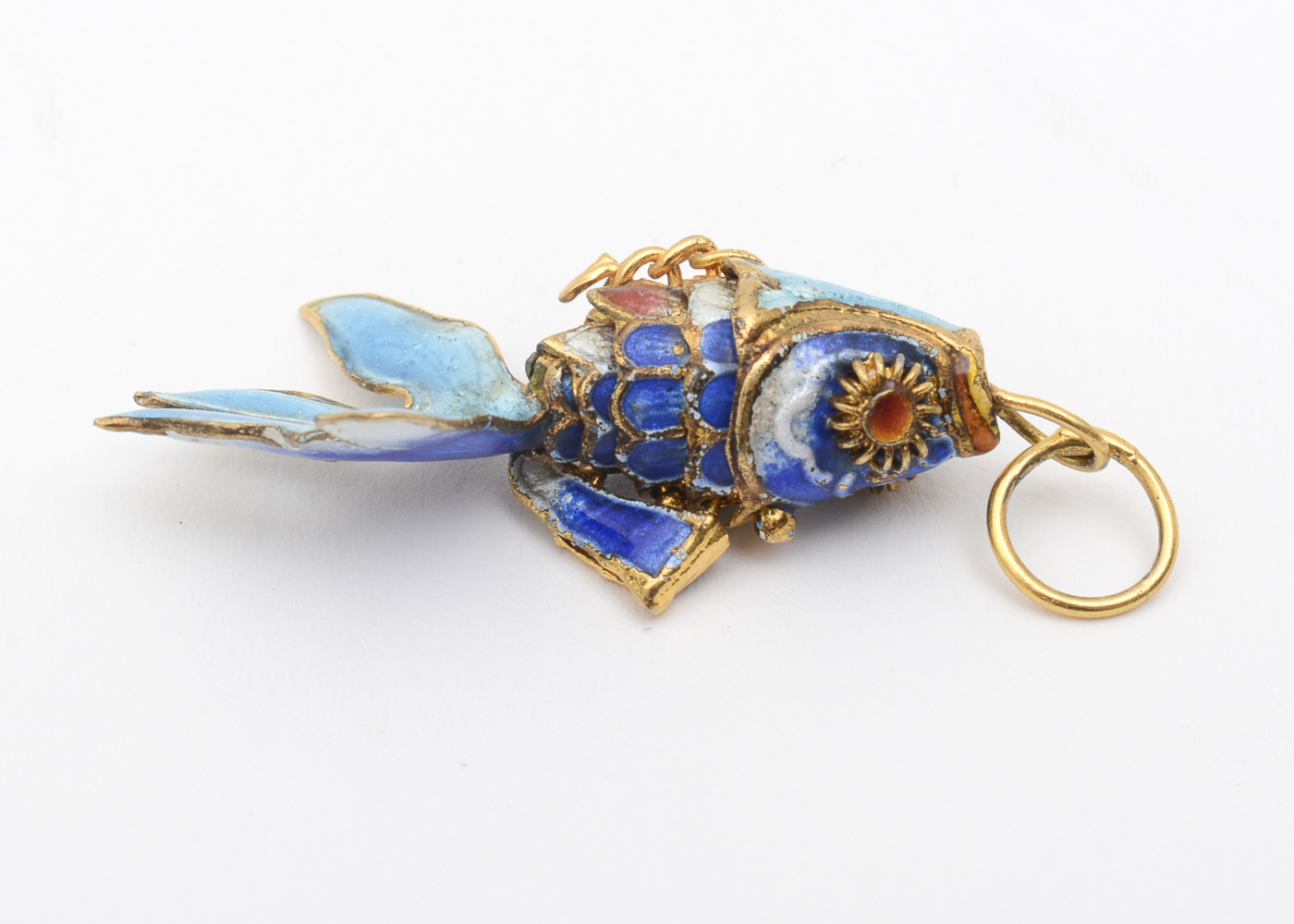 Vintage Articulated Enamel Fish Pendant
