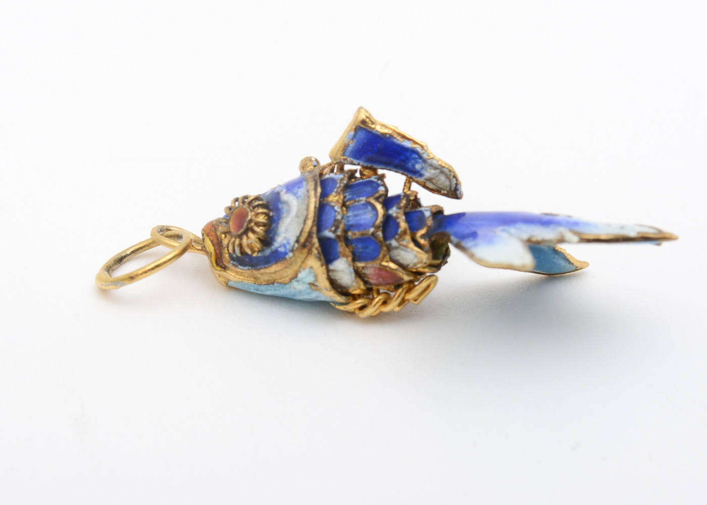 Vintage Articulated Enamel Fish Pendant