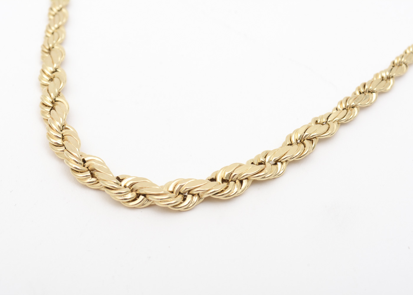 14K Yellow Gold Graduated Rope Chain