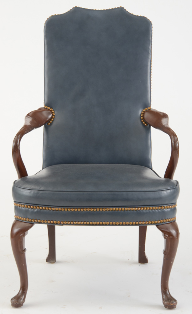 Queen Anne Style Upholstered Armchairs