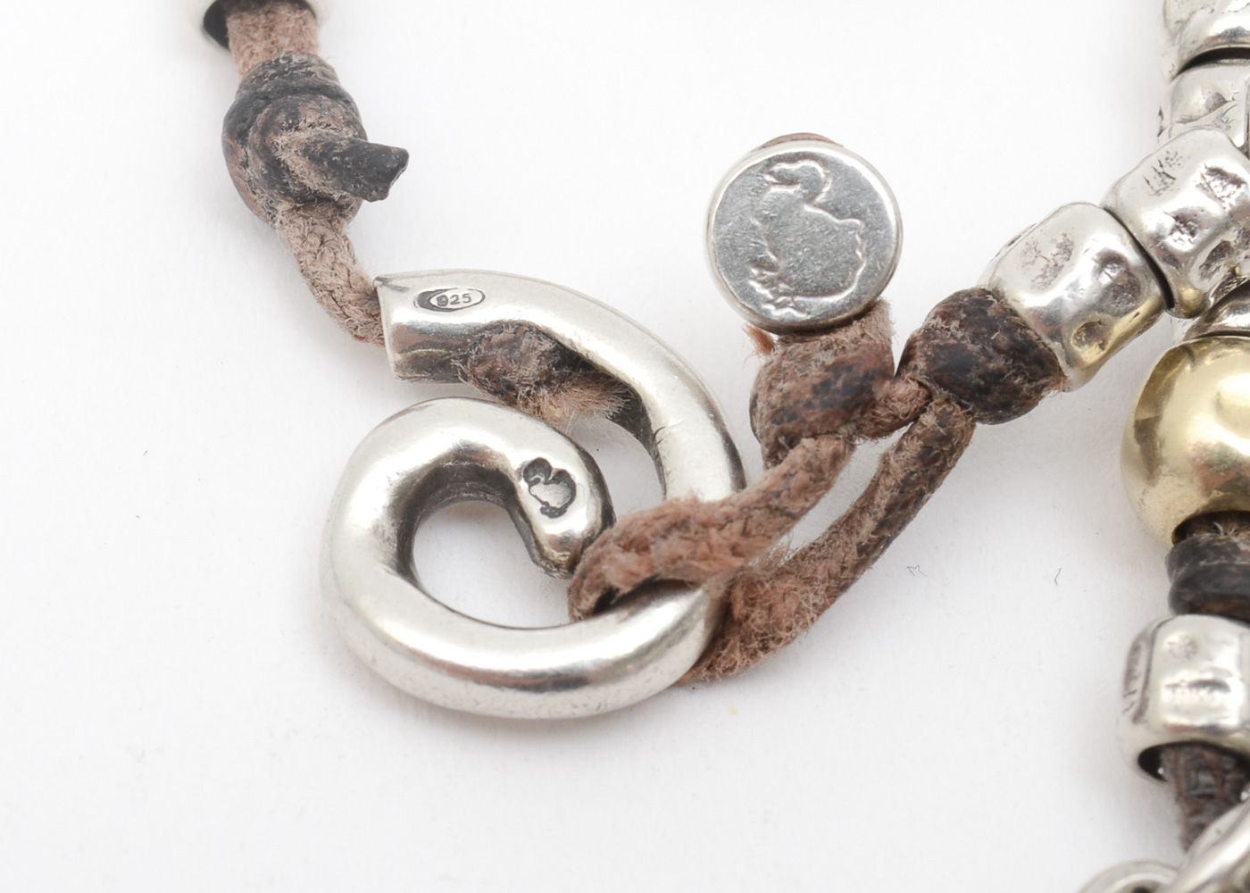 Italian Sterling Silver and 18K Yellow Gold Fish-Themed Charm Bracelet