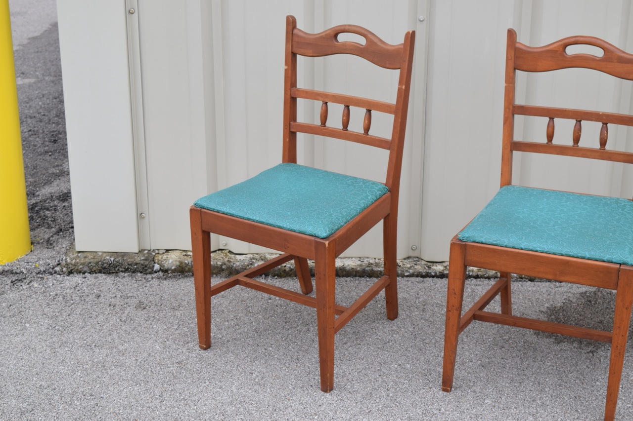 Vintage Maple and Vinyl Kitchen Chairs