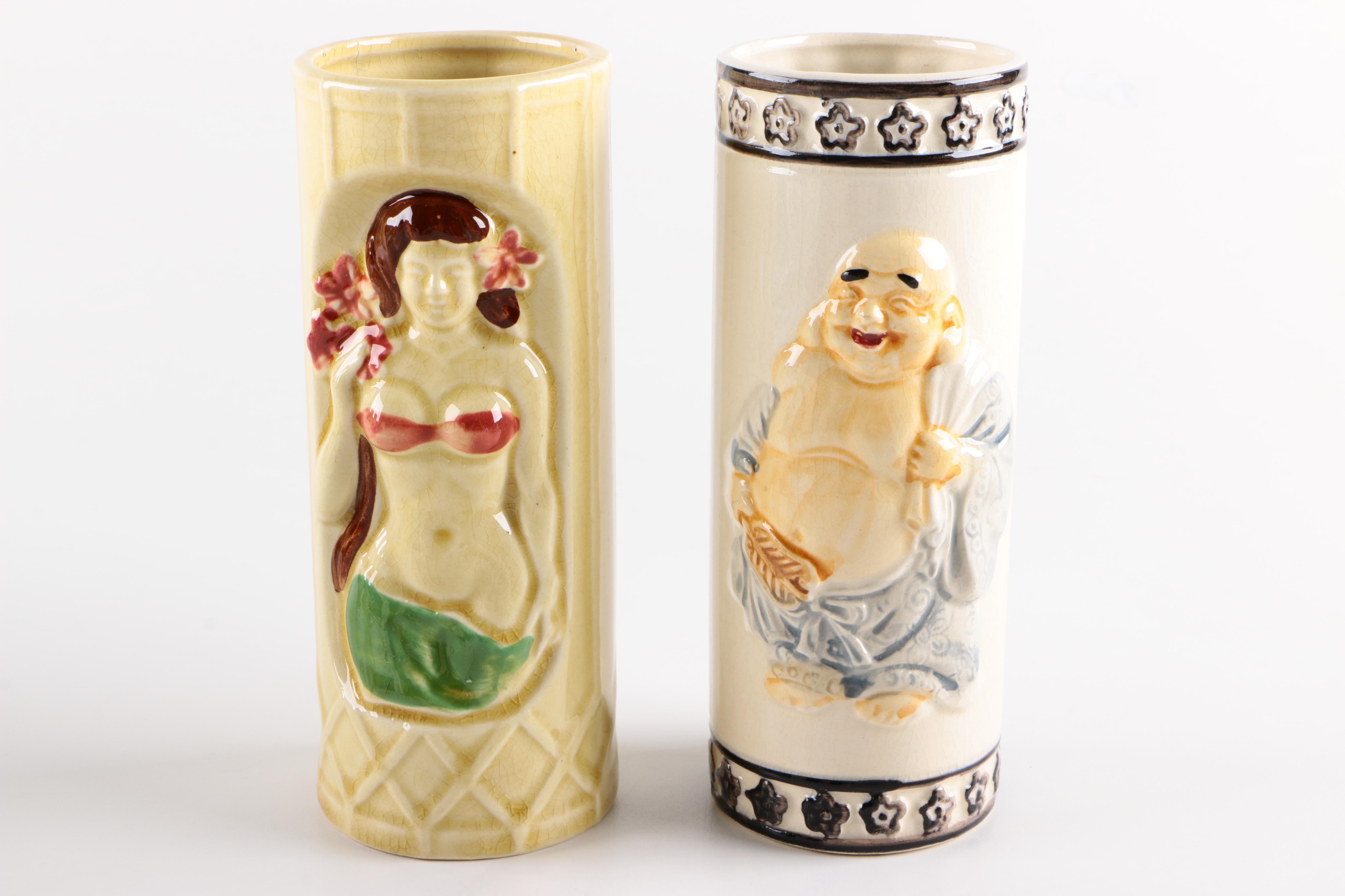 Vintage Ceramic Tiki Cups
