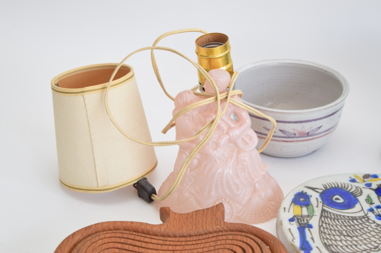 Pink Pressed Glass Desk Lamps and Other Home Decor