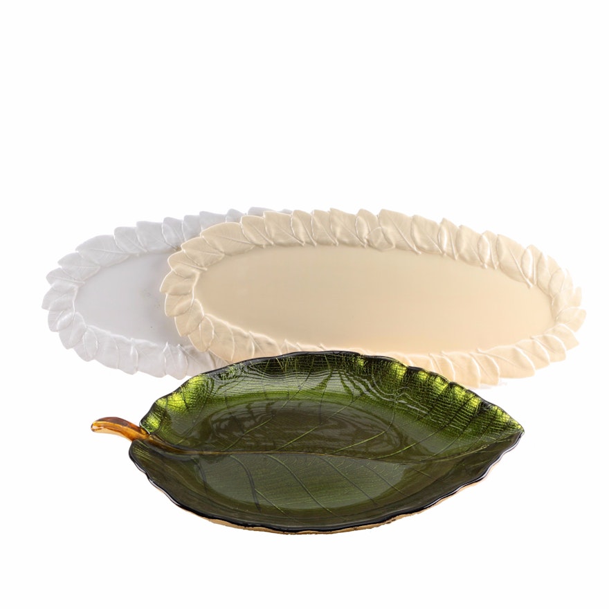 Alan Lee Leaf Tray with Italian Oval Platters