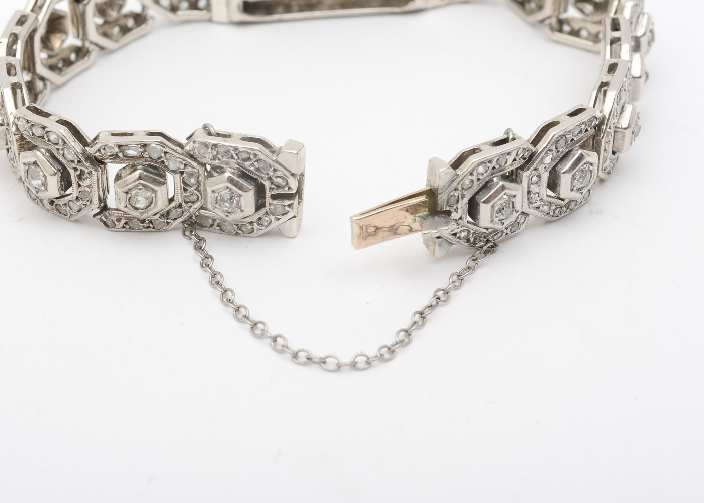 Edwardian Platinum and 3.00 CTW Diamond Link Bracelet