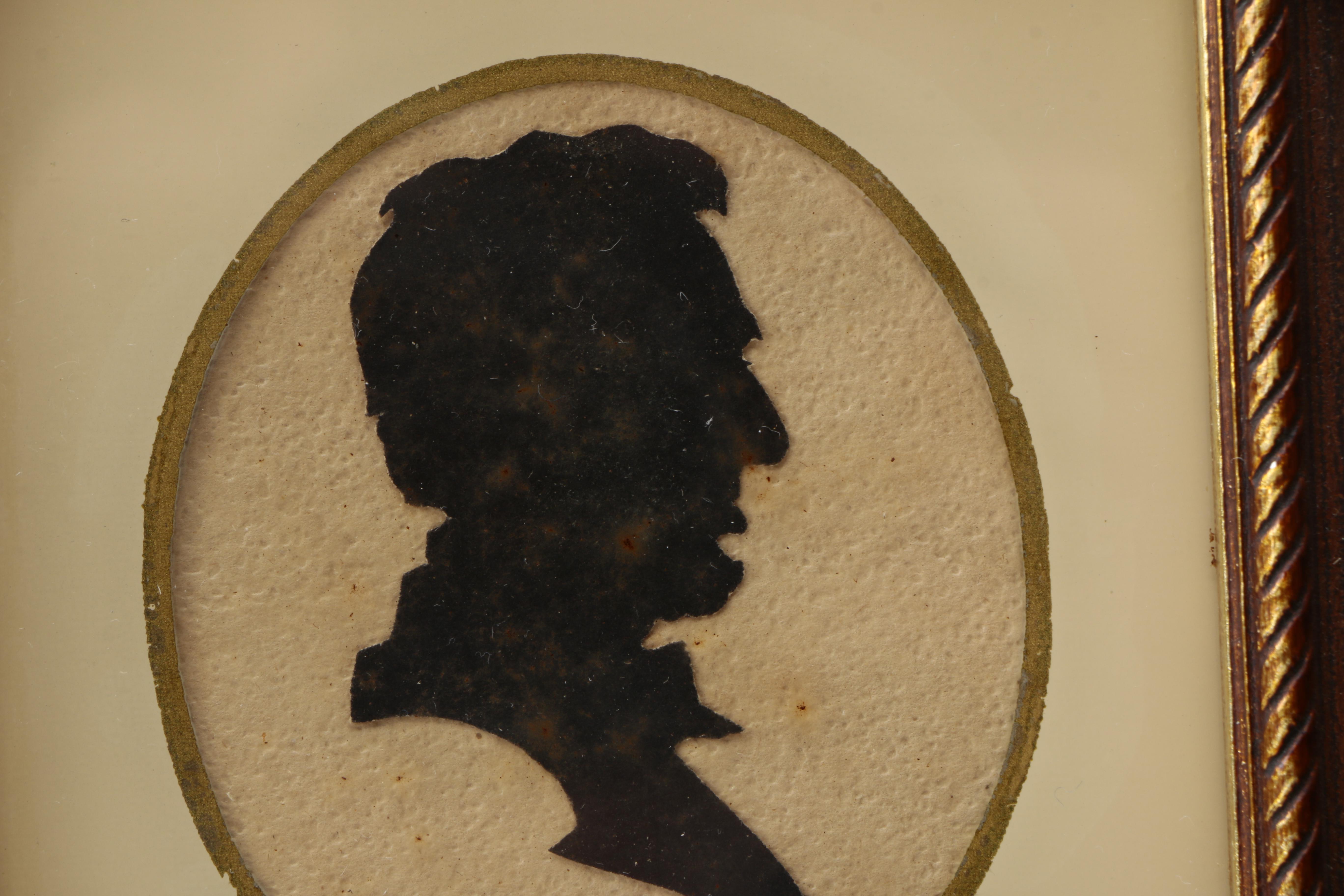 Hand Cut Silhouettes of Mary Todd and Abraham Lincoln