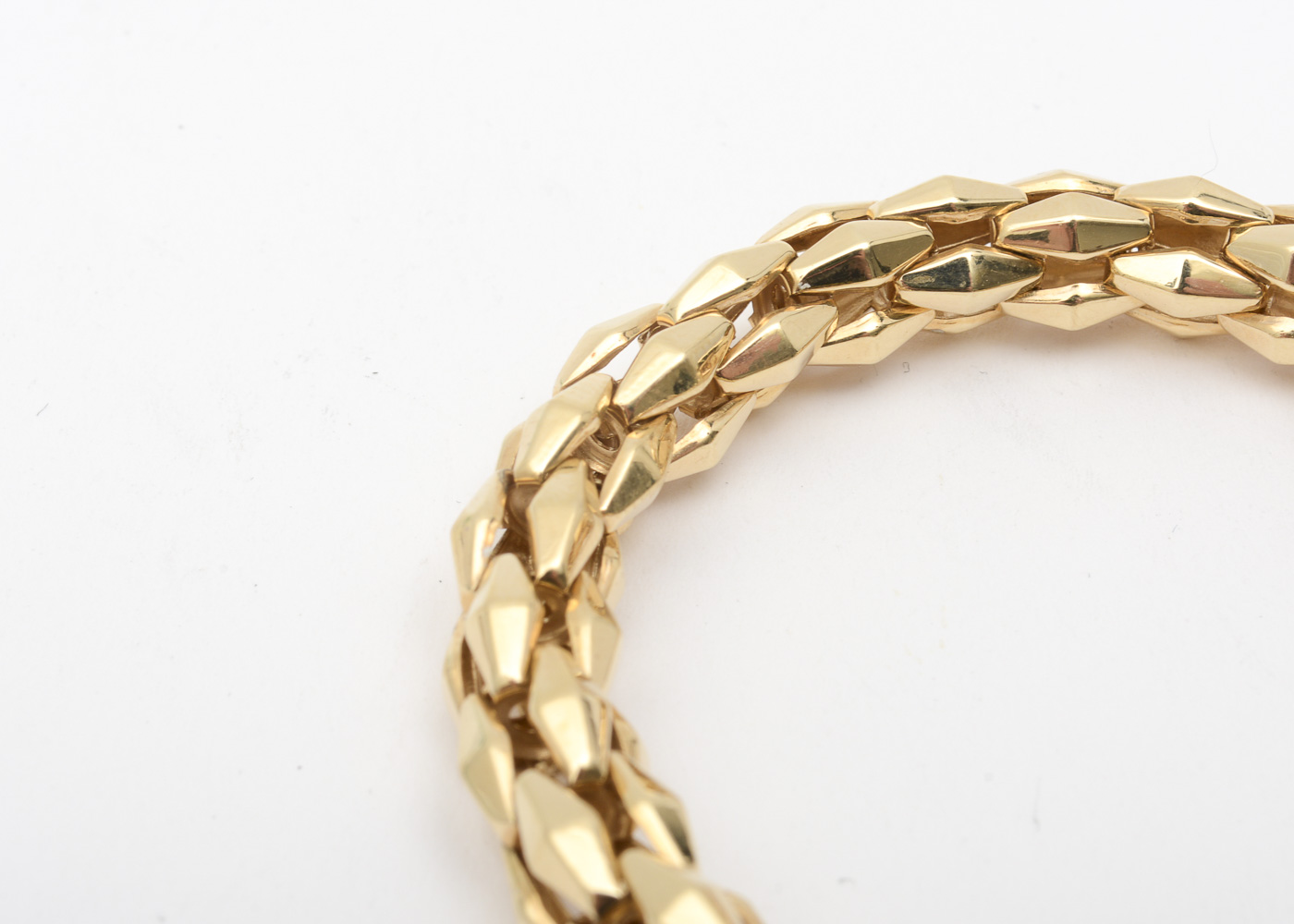 Italian 14K Yellow Gold Beaded Link Bracelet