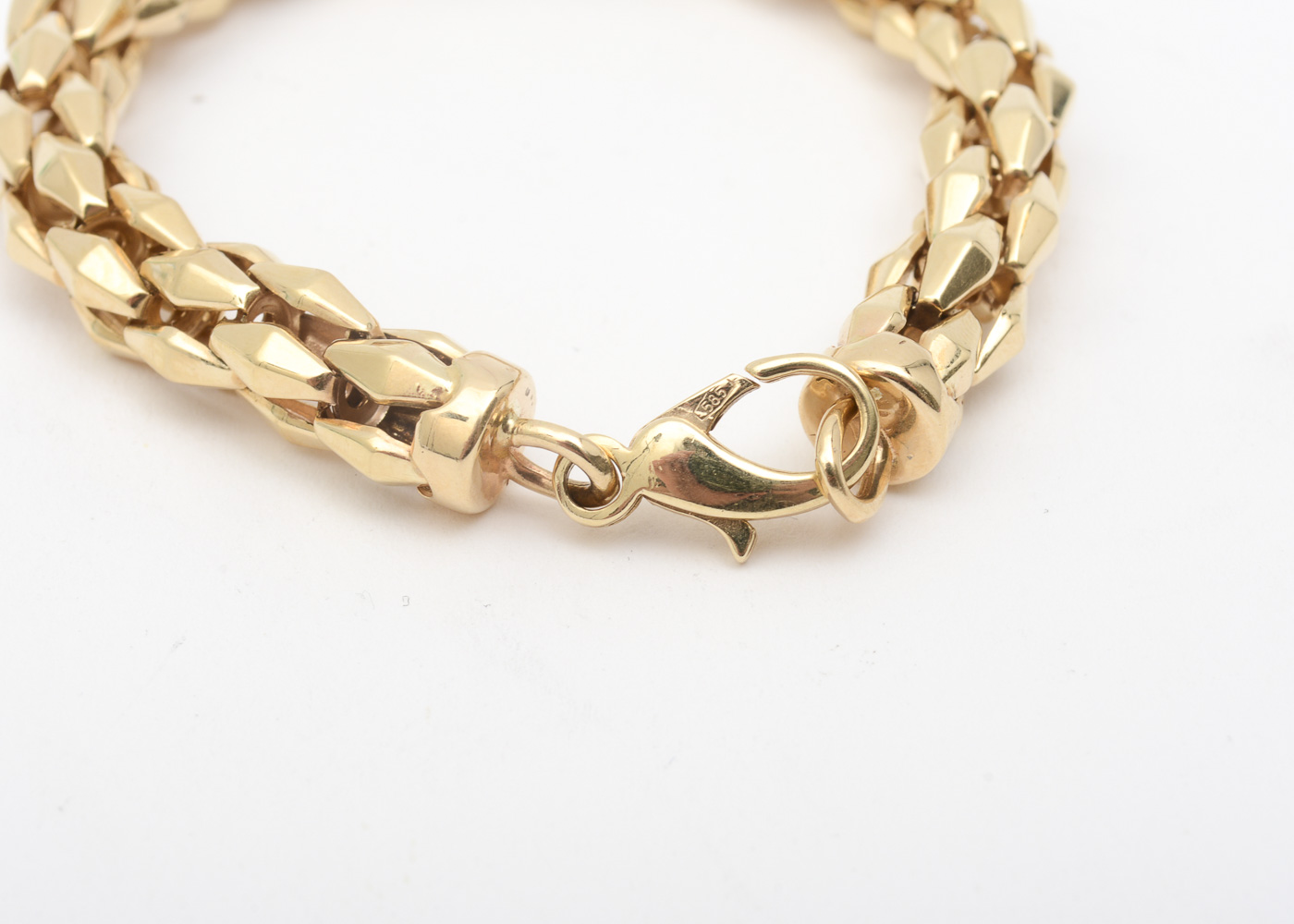 Italian 14K Yellow Gold Beaded Link Bracelet