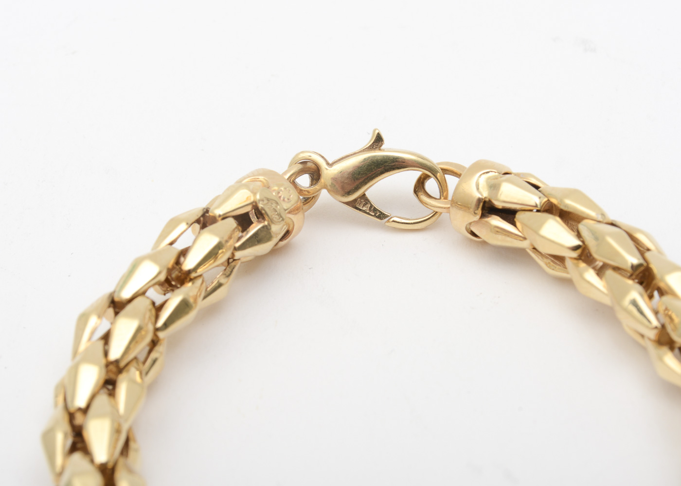 Italian 14K Yellow Gold Beaded Link Bracelet