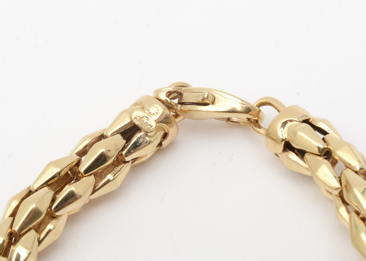 Italian 14K Yellow Gold Beaded Link Bracelet