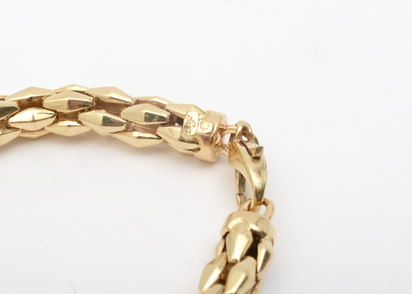 Italian 14K Yellow Gold Beaded Link Bracelet