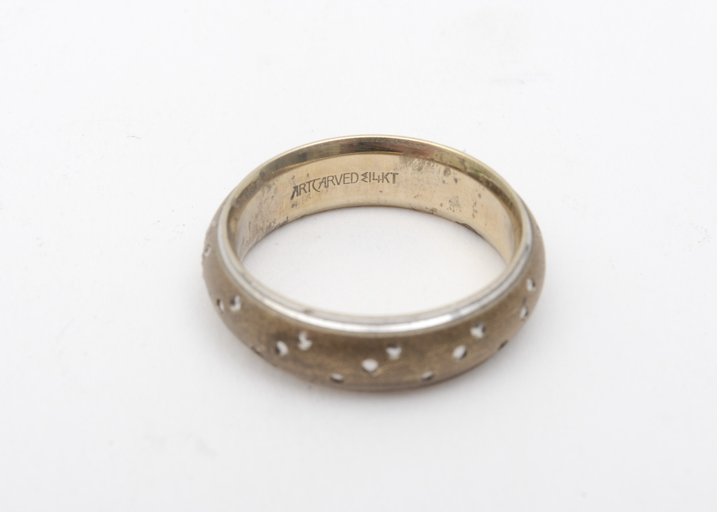 ArtCarved 14K Two-Tone Gold Band