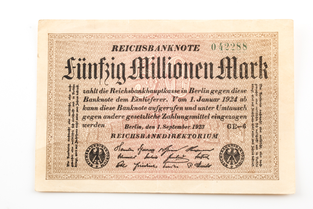Five Vintage German Banknotes