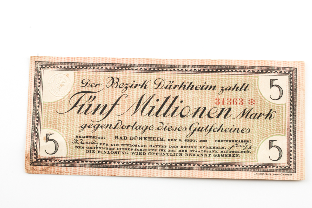 Five Vintage German Banknotes
