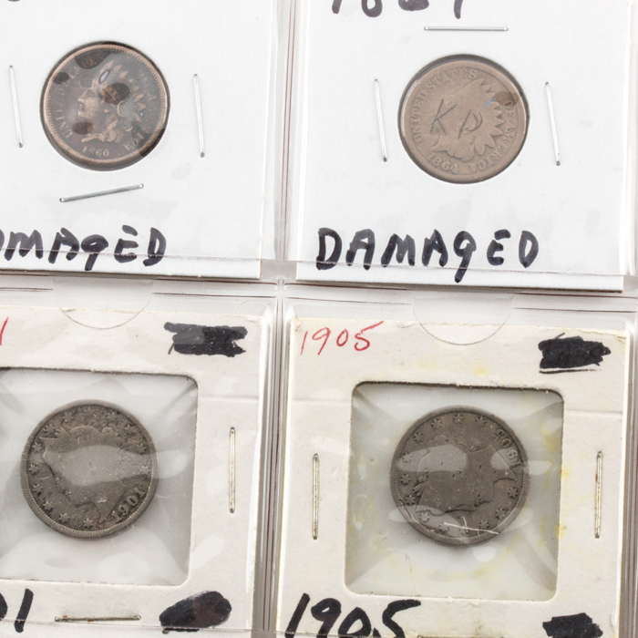 Album Page of Buffalo Nickels, Indian Head Cents and Liberty Head "V" Nickels
