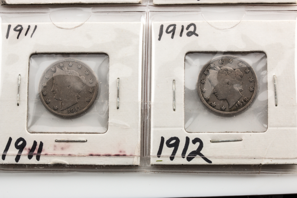 Album Page of Buffalo Nickels, Indian Head Cents and Liberty Head "V" Nickels