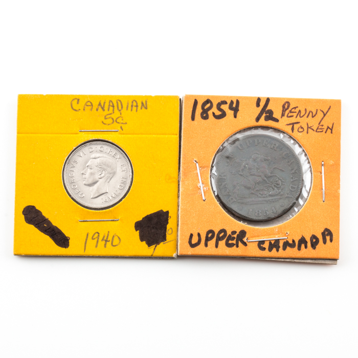 Two Vintage and Antique Canadian Coins