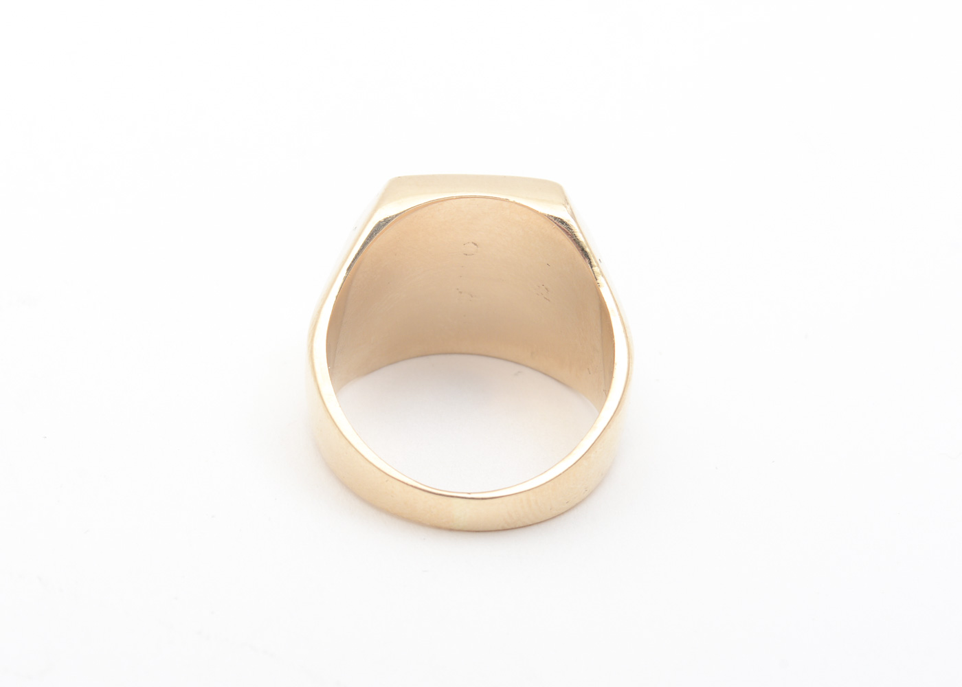 14K Yellow Gold and Octagonal Onyx Flat Top Ring