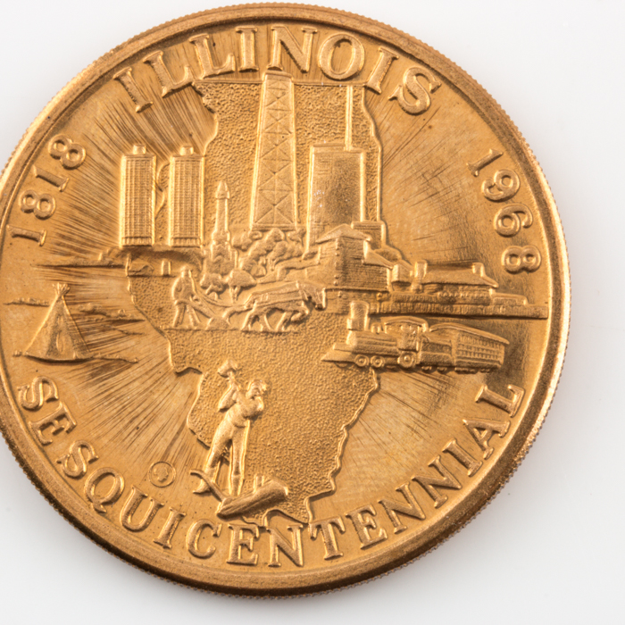 Two Illinois Sesquicentennial Commemorative Medals