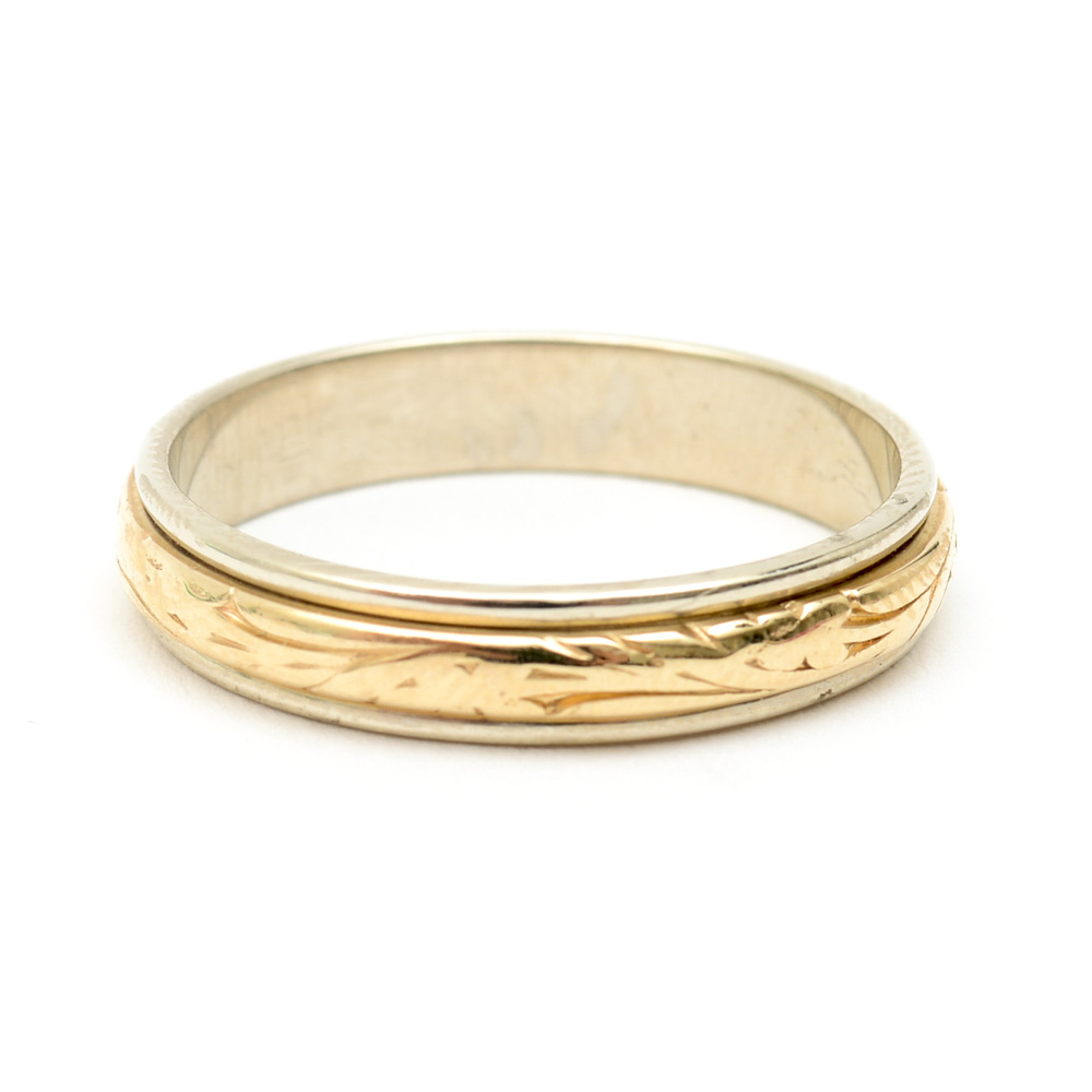 ArtCarved 14K Two-Tone Gold Band