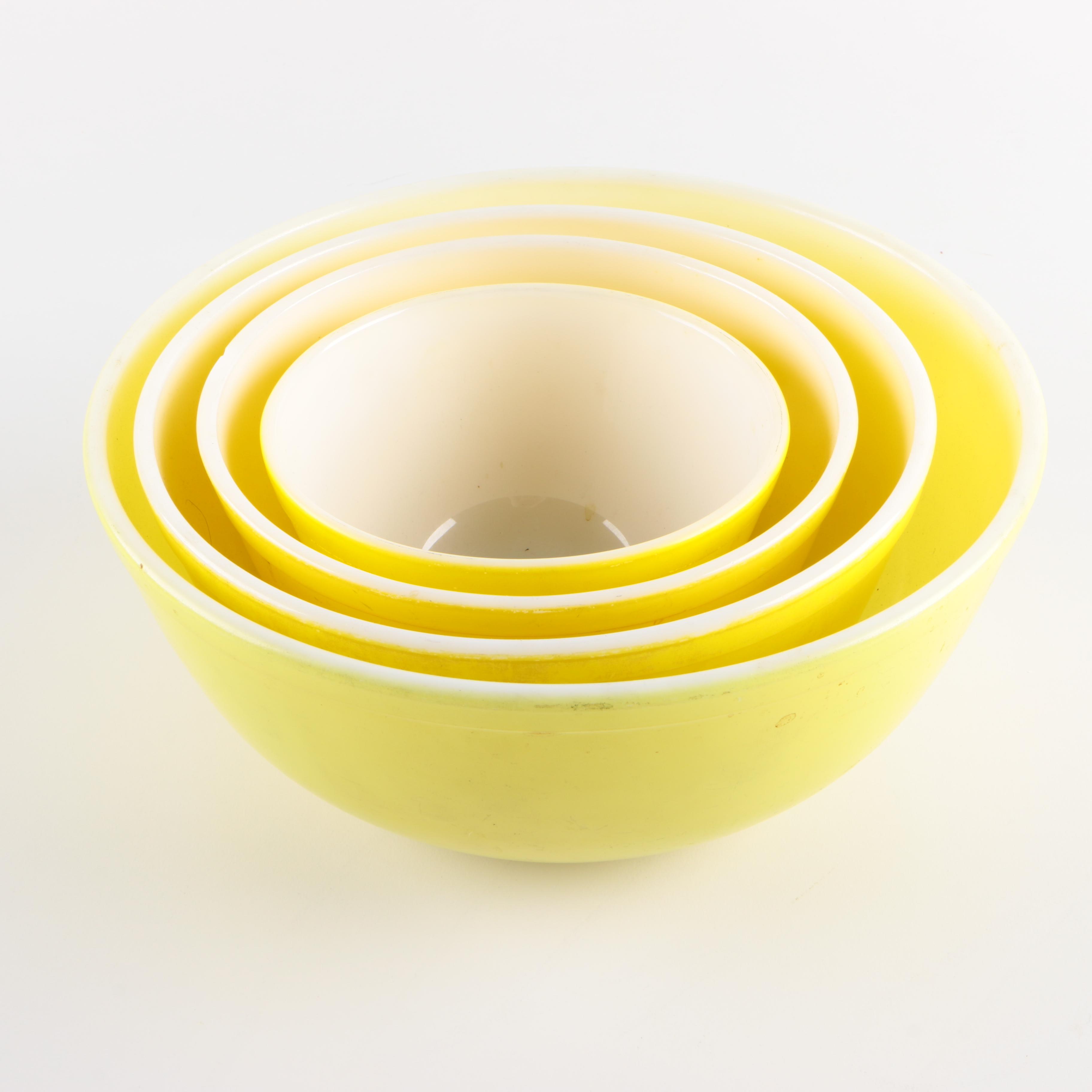 Mid-Century Pyrex "Classic Yellow" Mixing Bowls