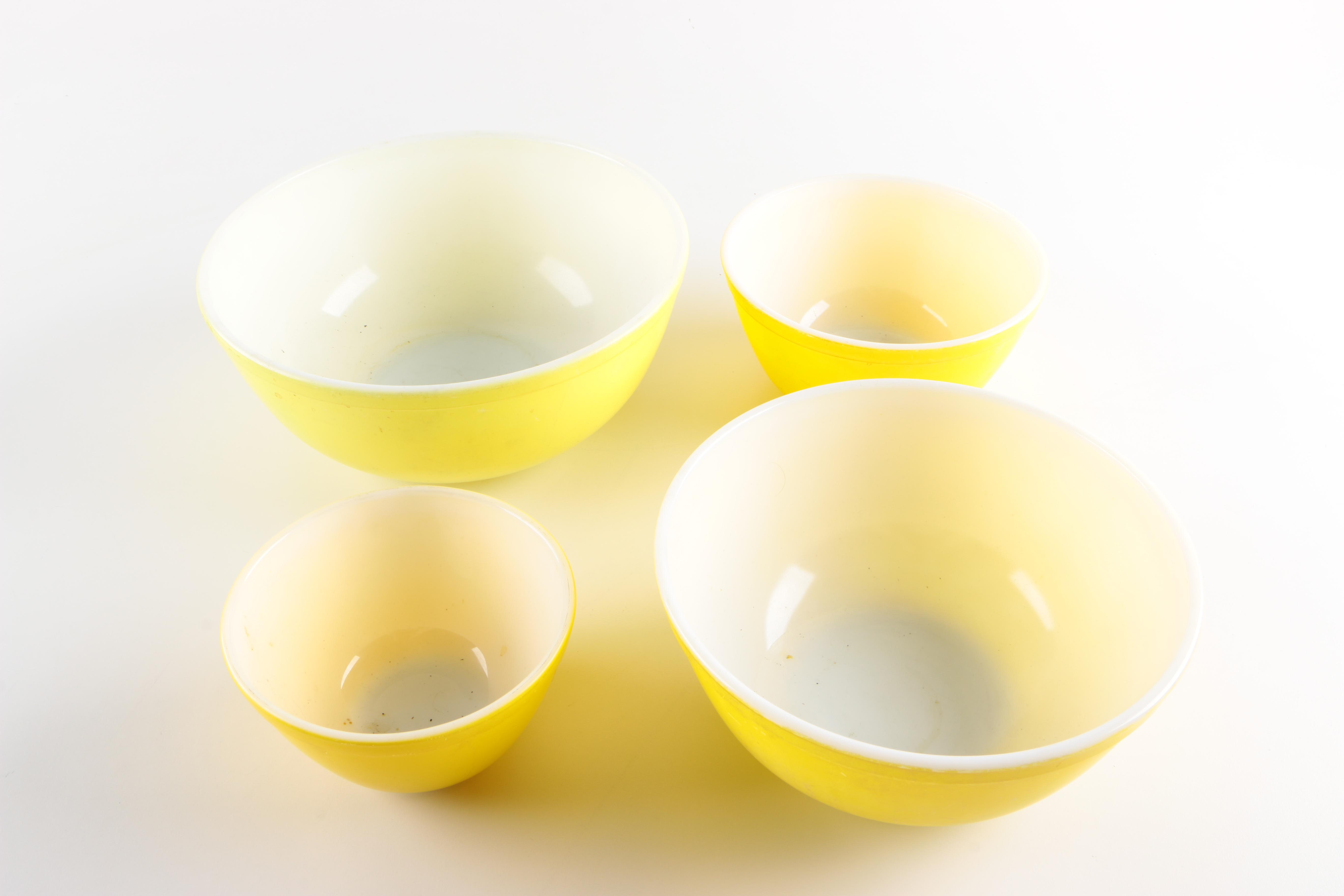 Mid-Century Pyrex "Classic Yellow" Mixing Bowls
