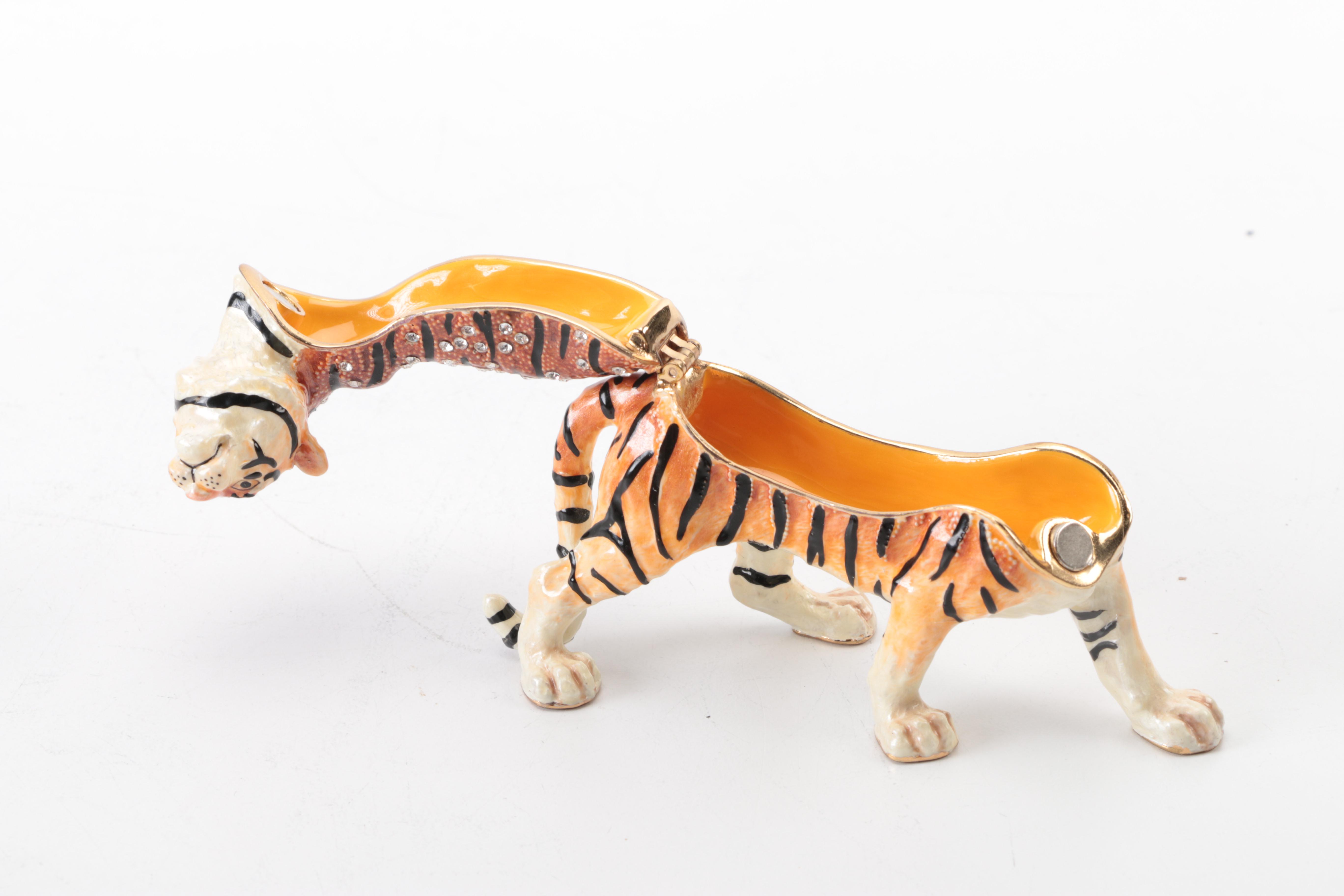 Bengal Tiger and Koi Fish Figurines