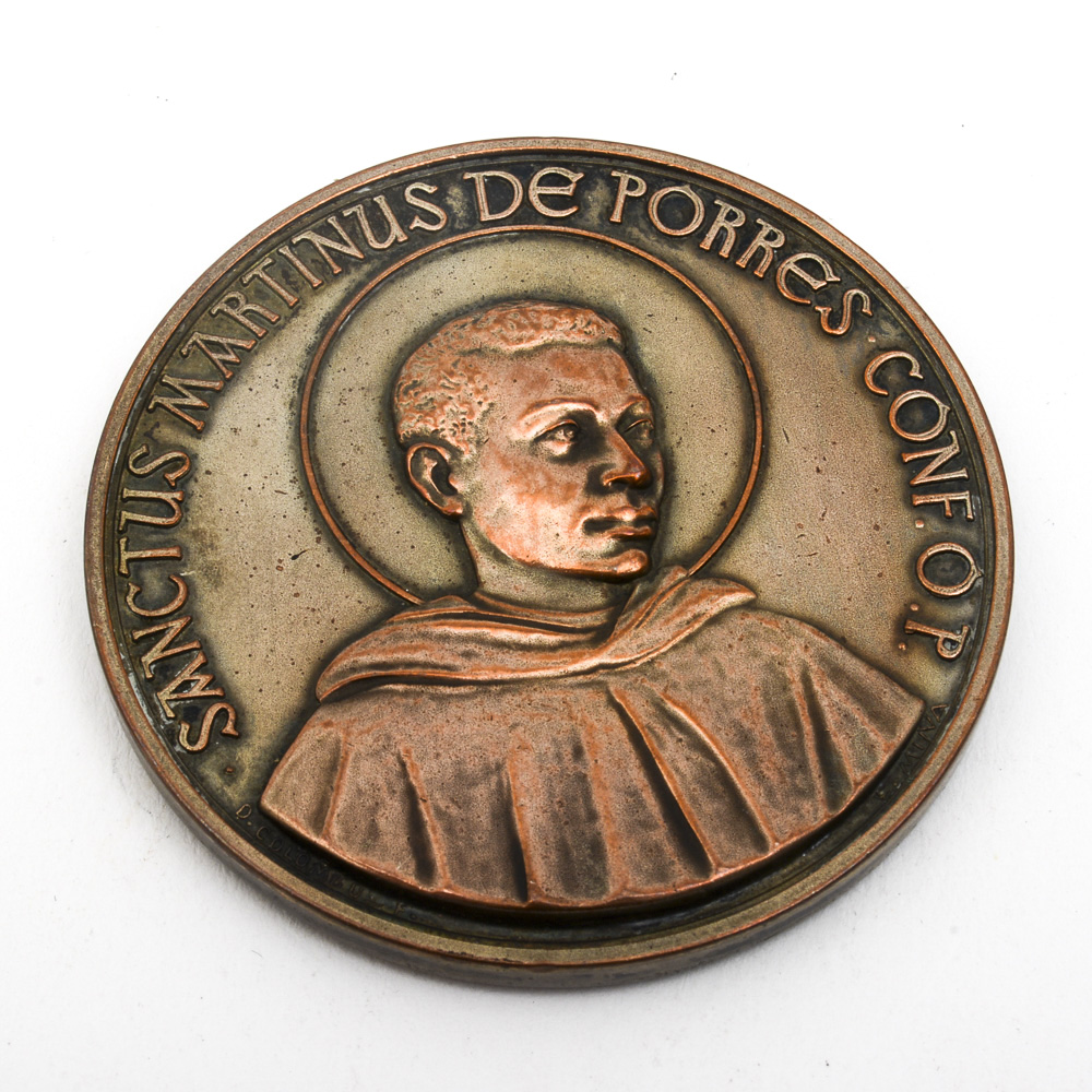 Vintage 1962 Bronze Saint Martin de Porres Medallion