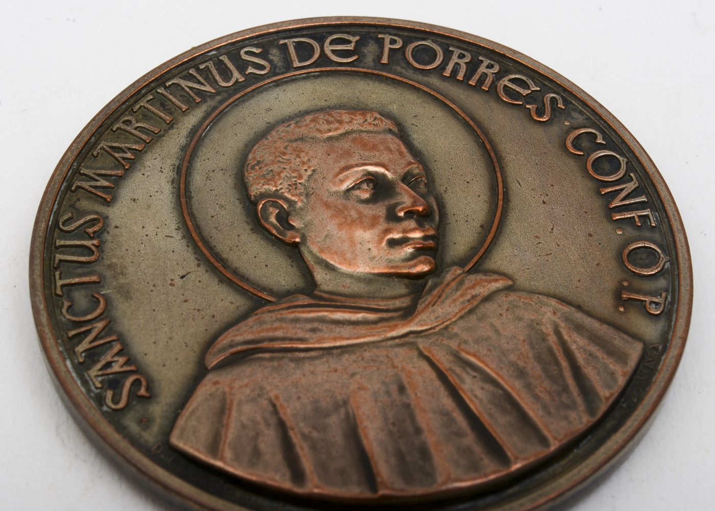 Vintage 1962 Bronze Saint Martin de Porres Medallion