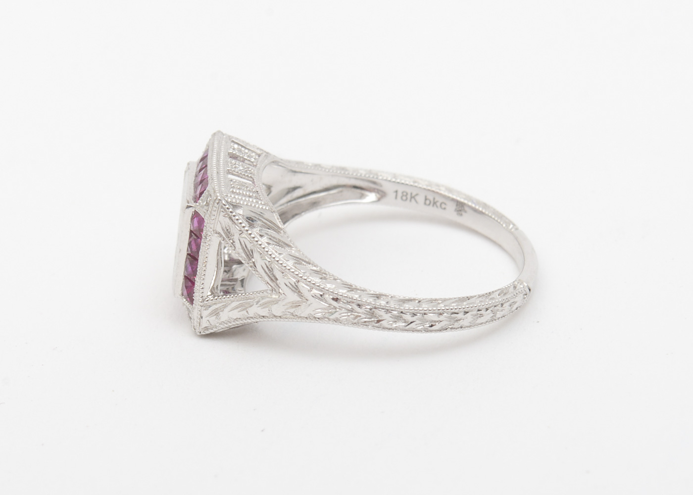 Barry Kieselstein-Cord 18K White Gold, Ruby, and Diamond Semi-Mount