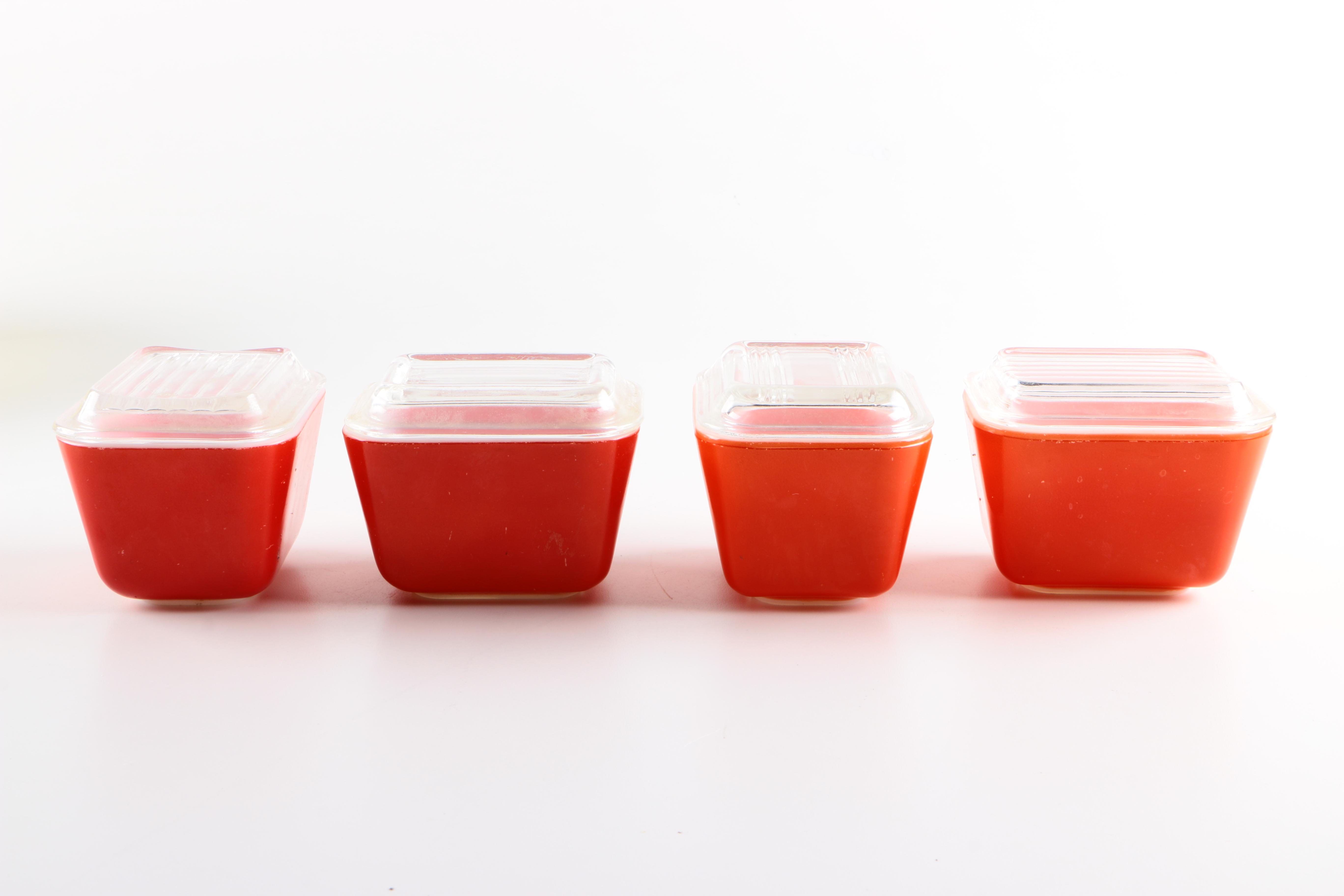 Mid-Century Pyrex Mixing Bowl Set and Pyrex Refrigerator Set