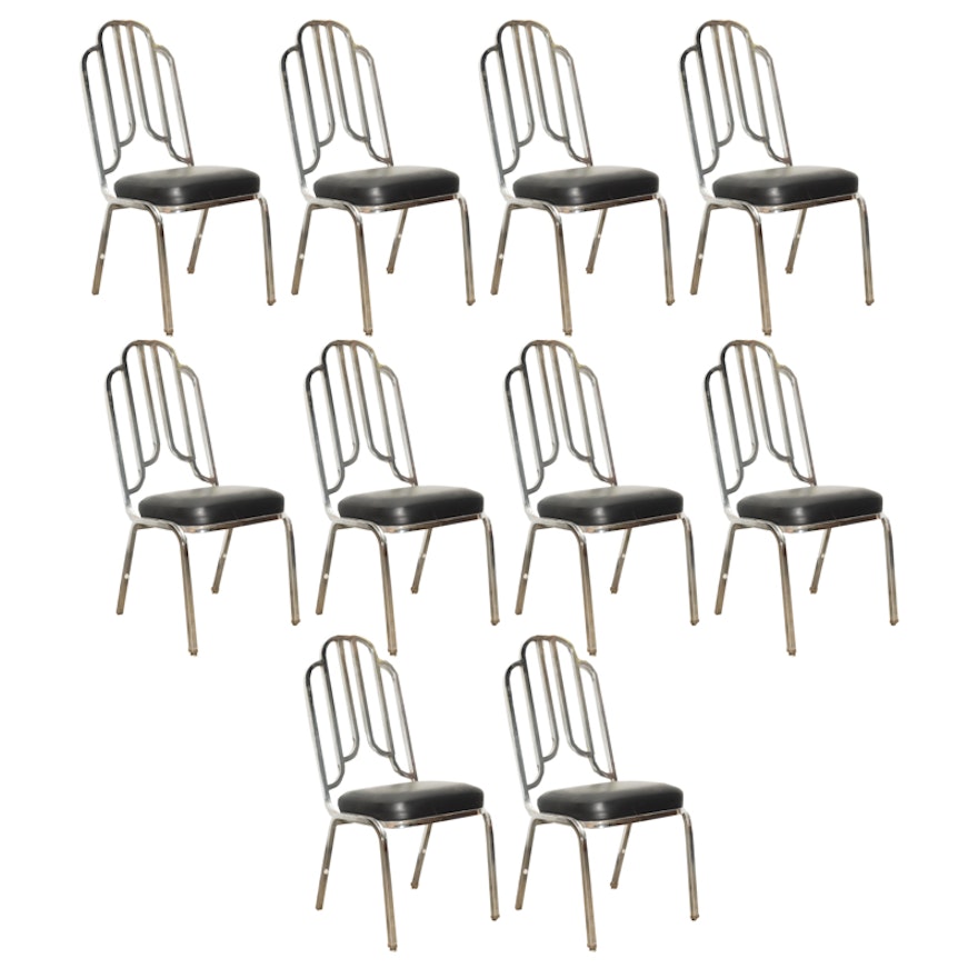 Set of Ten Art Deco Style Dining Chairs