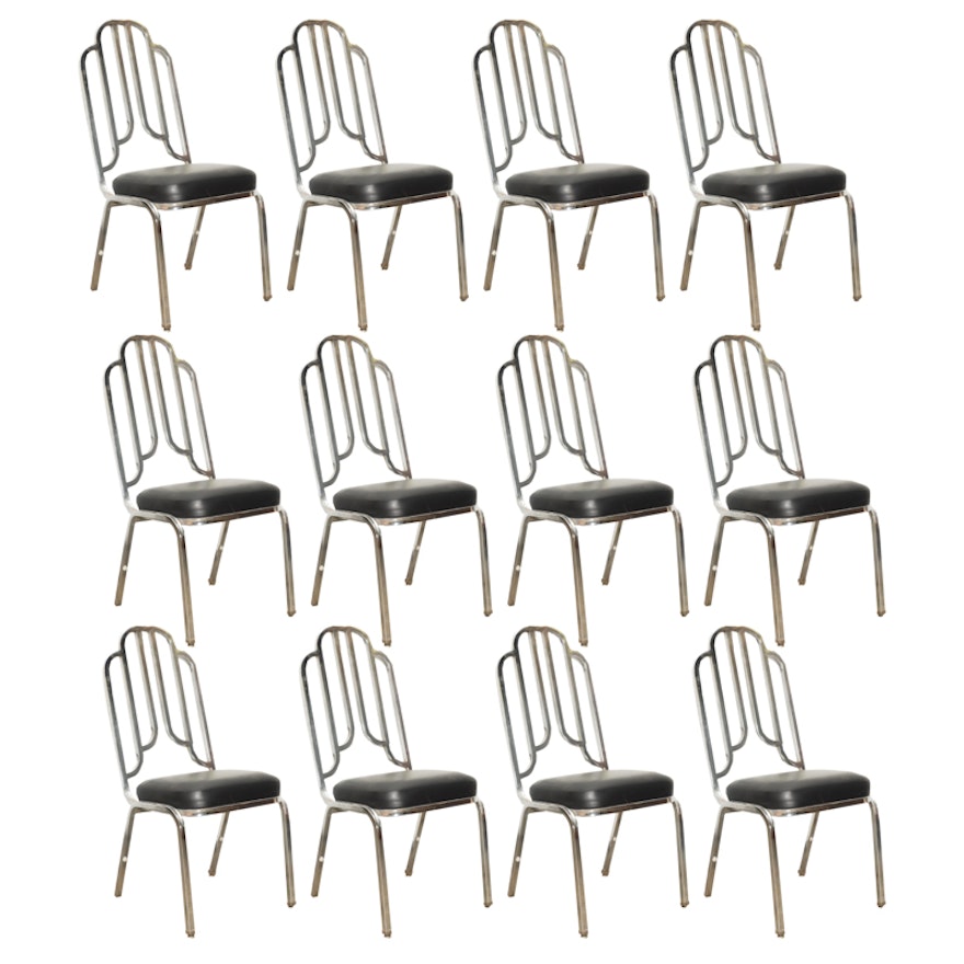 Set of Twelve Art Deco Style Dining Chairs