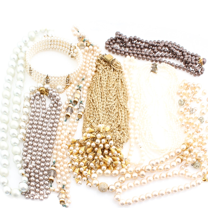 Faux Pearl Necklace Assortment