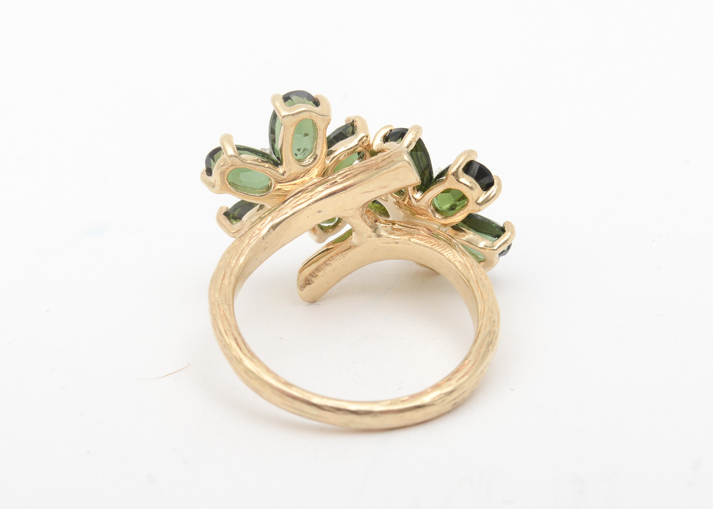 14K Yellow Gold, Tourmaline, and Diamond Twin Ring