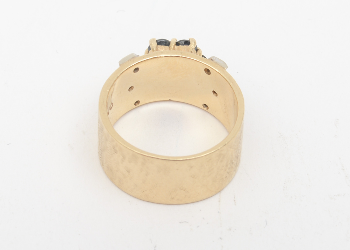14K Yellow Gold, Sapphire, and Diamond Band