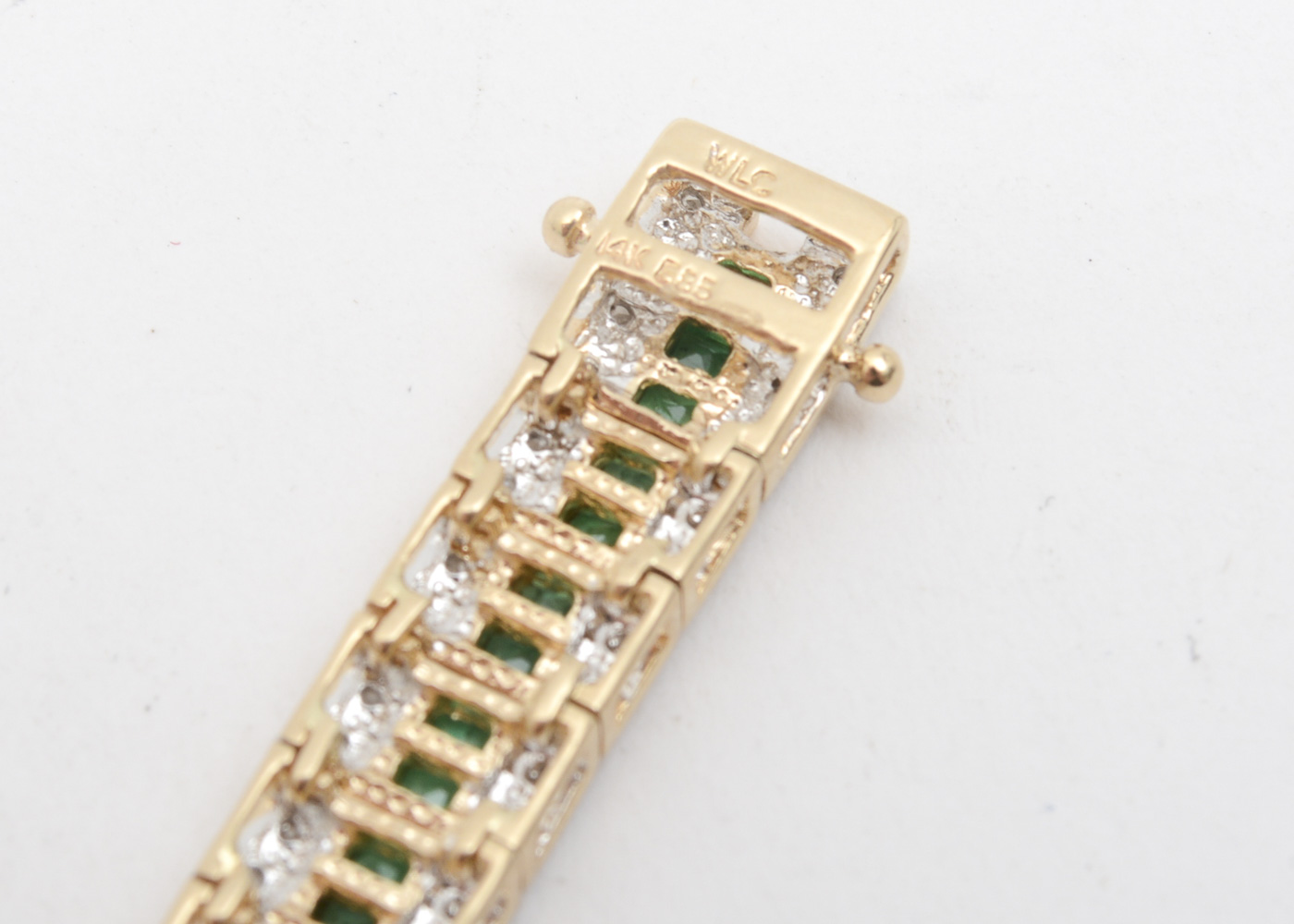 14K Yellow Gold, Emerald, and 2.00 CTW Diamond Bracelet