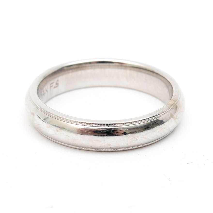 Men's 14K White Gold Wedding Band