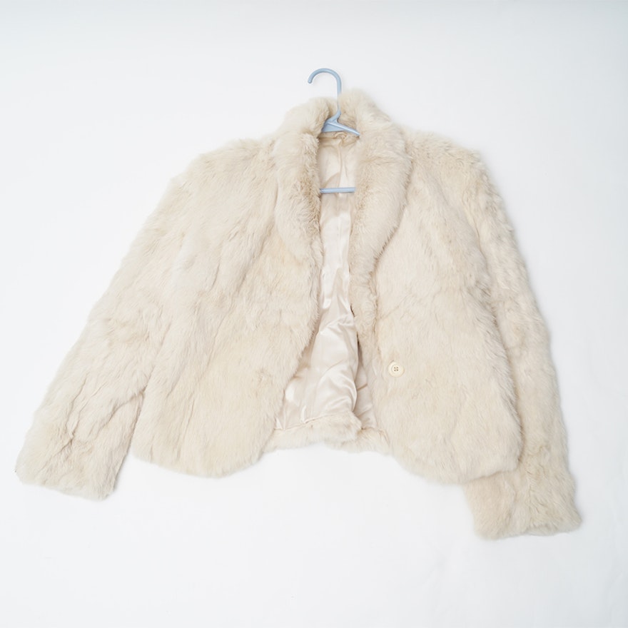 Circa 1970s White Rabbit Fur Jacket