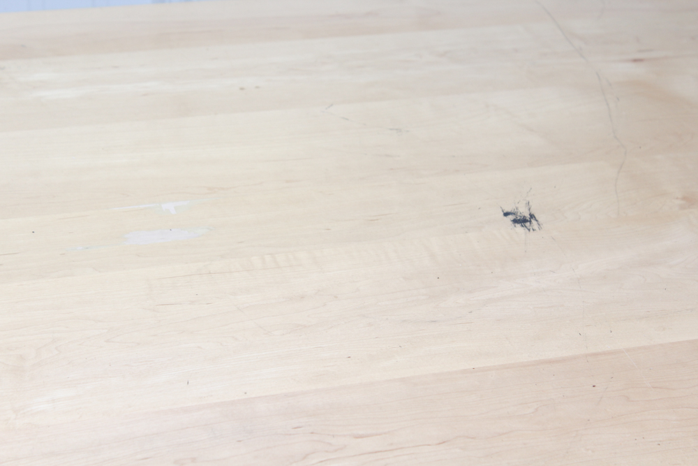 Oak Top Parsons Style Dining Table