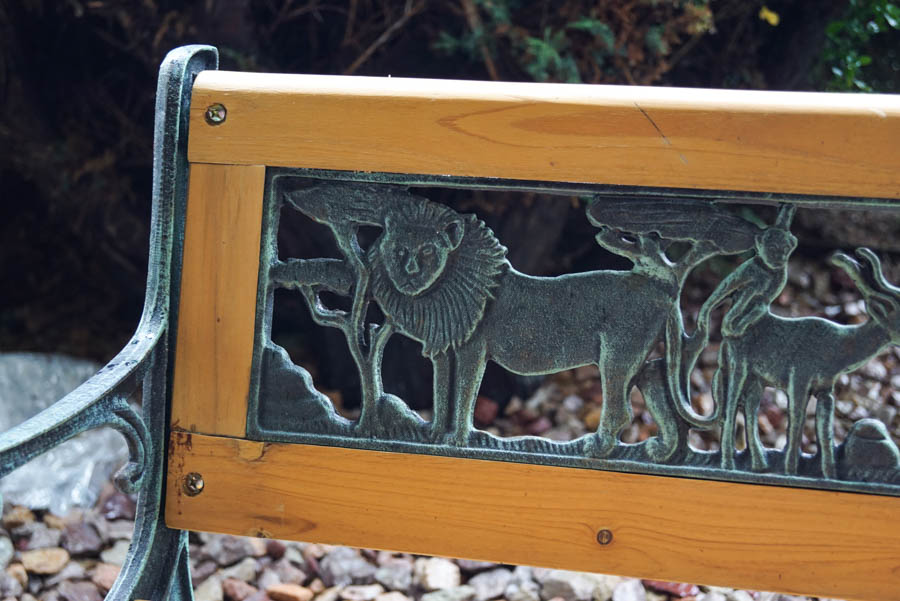 Children's Garden Bench with African Animals