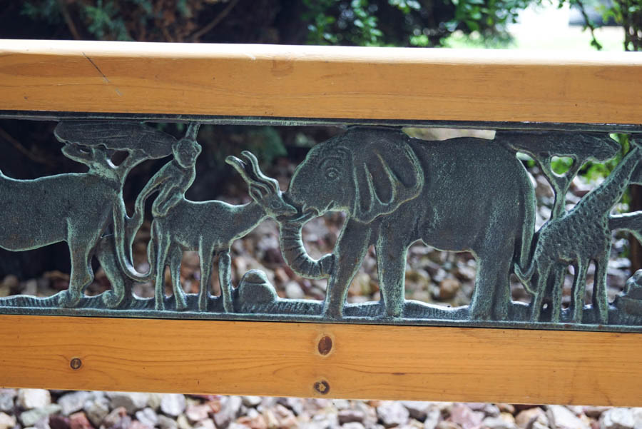 Children's Garden Bench with African Animals