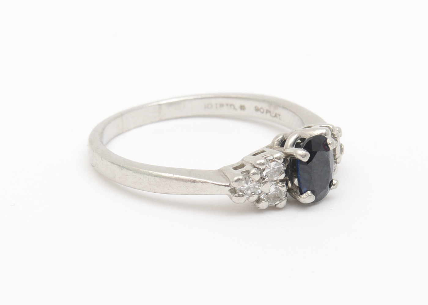 Platinum, Sapphire, and Diamond Engagement Ring