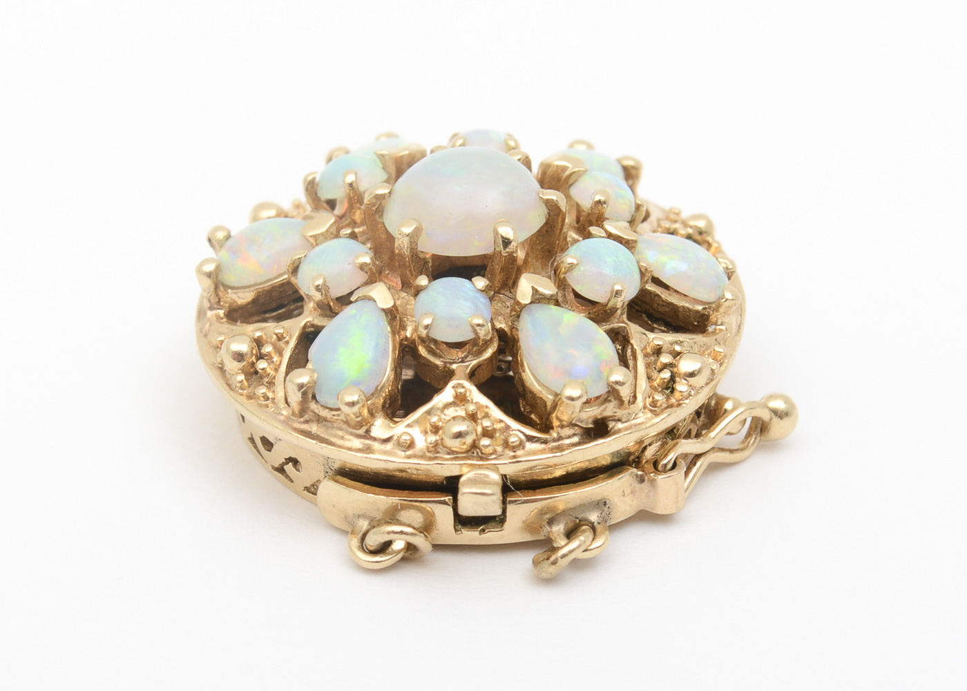 14K Yellow Gold and Opal Jewelry Clasp