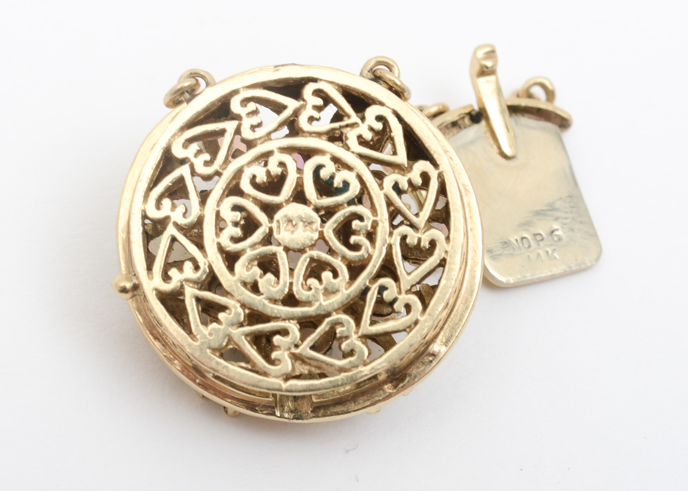 14K Yellow Gold and Opal Jewelry Clasp