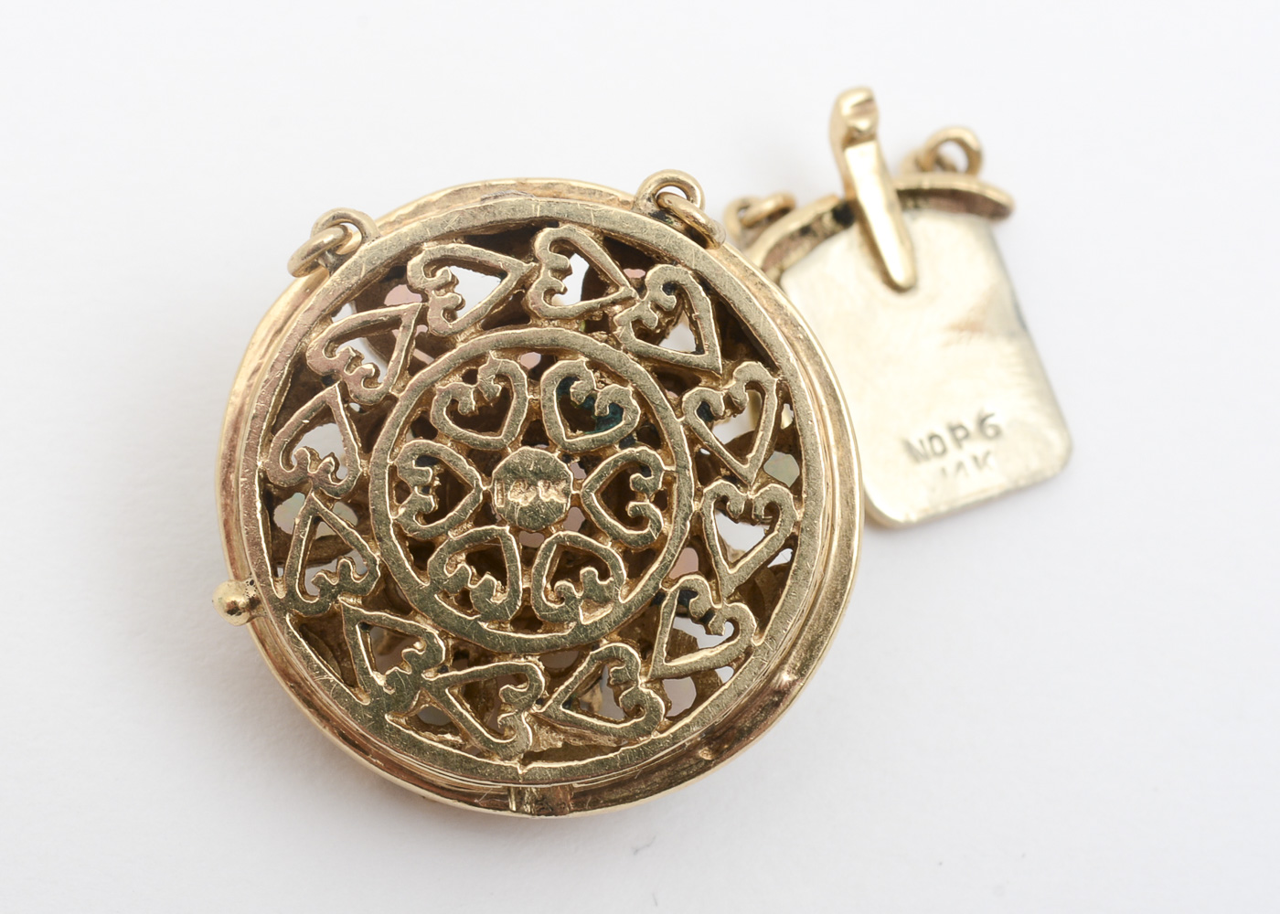 14K Yellow Gold and Opal Jewelry Clasp