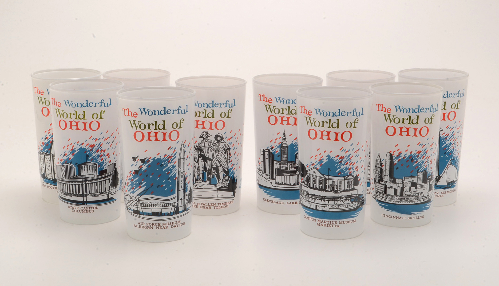 Vintage 1960s "Wonderful World of Ohio" Glasses and Serving Tray
