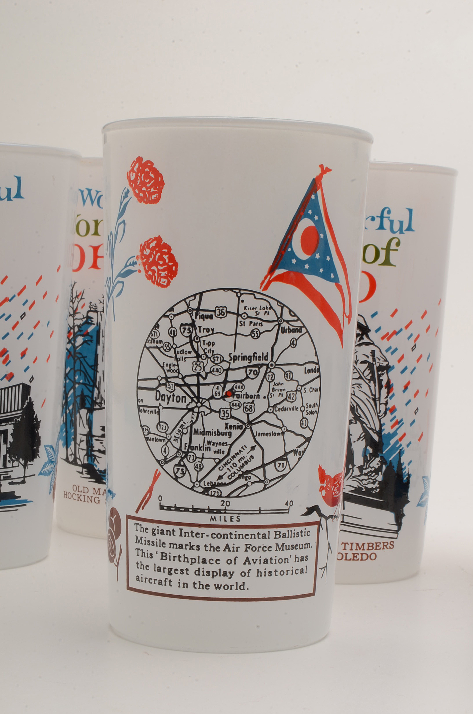 Vintage 1960s "Wonderful World of Ohio" Glasses and Serving Tray