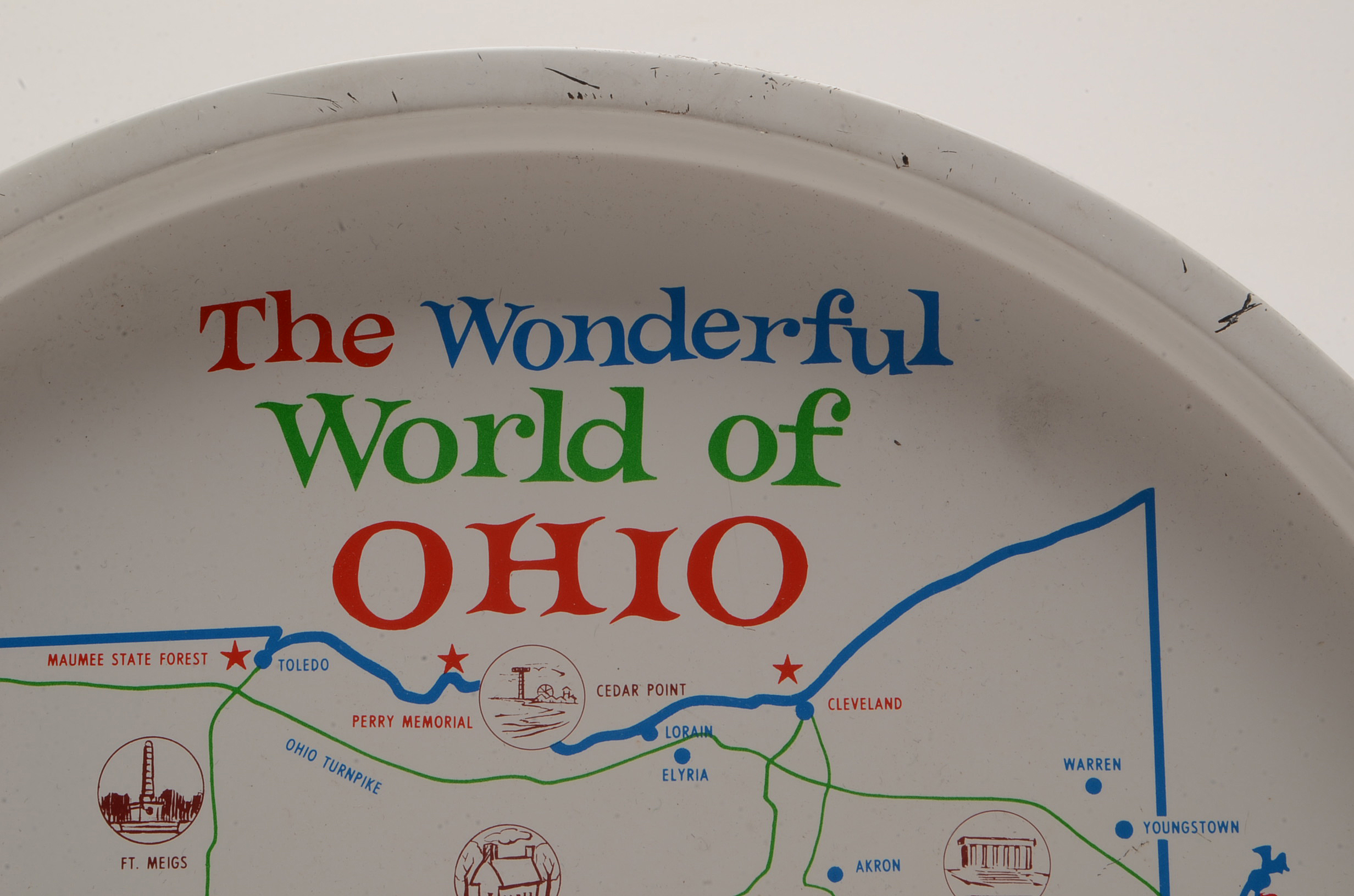 Vintage 1960s "Wonderful World of Ohio" Glasses and Serving Tray